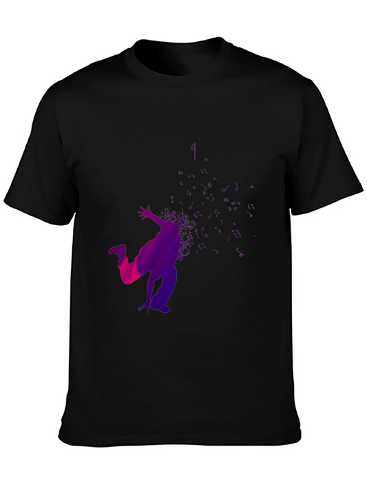 Vibrant Dance Silhouette Tee - Black