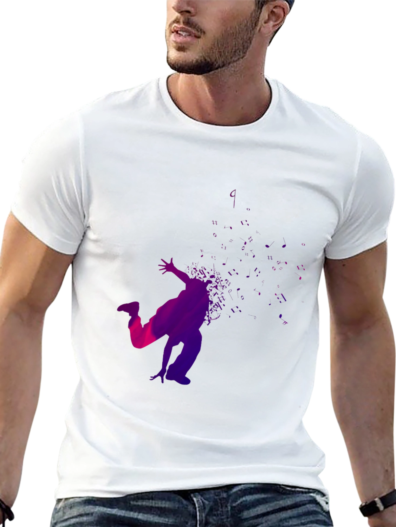 Vibrant Dance Silhouette Tee - Black