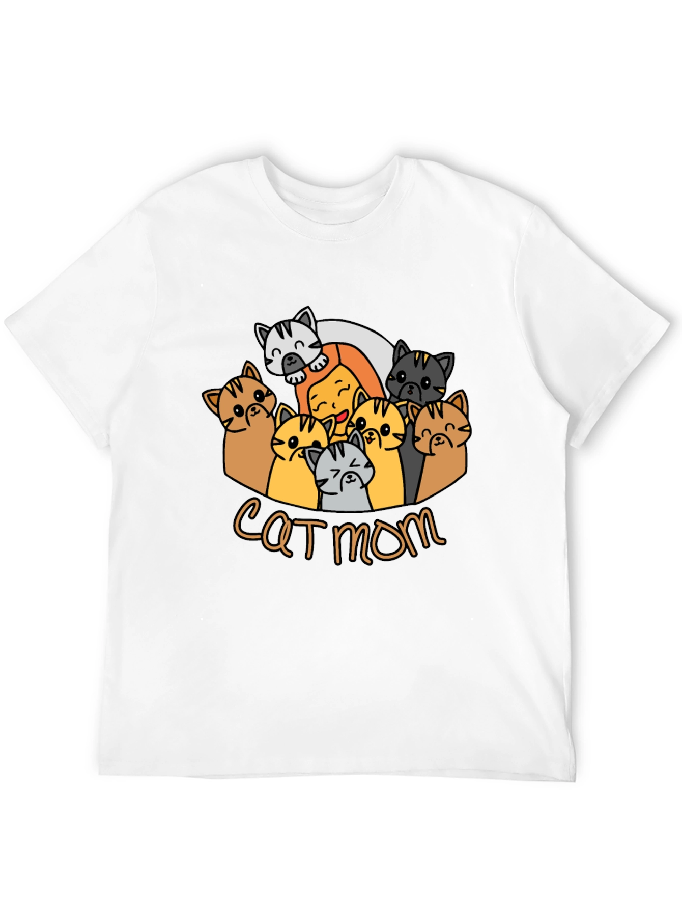 Cat Mom T-Shirt - Cute Cartoon Cats Tee