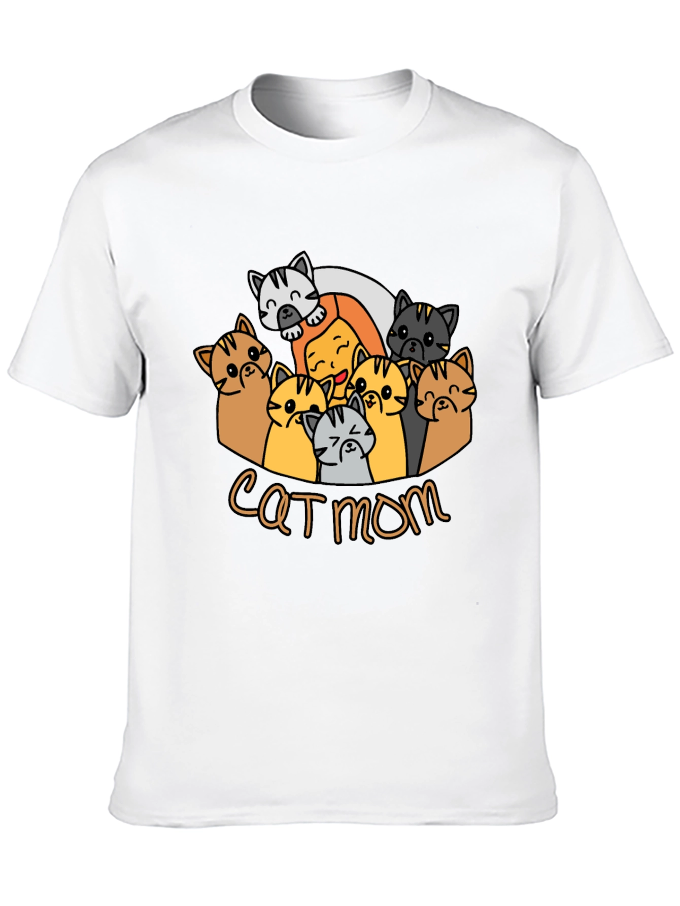 Cat Mom T-Shirt - Cute Cartoon Cats Tee