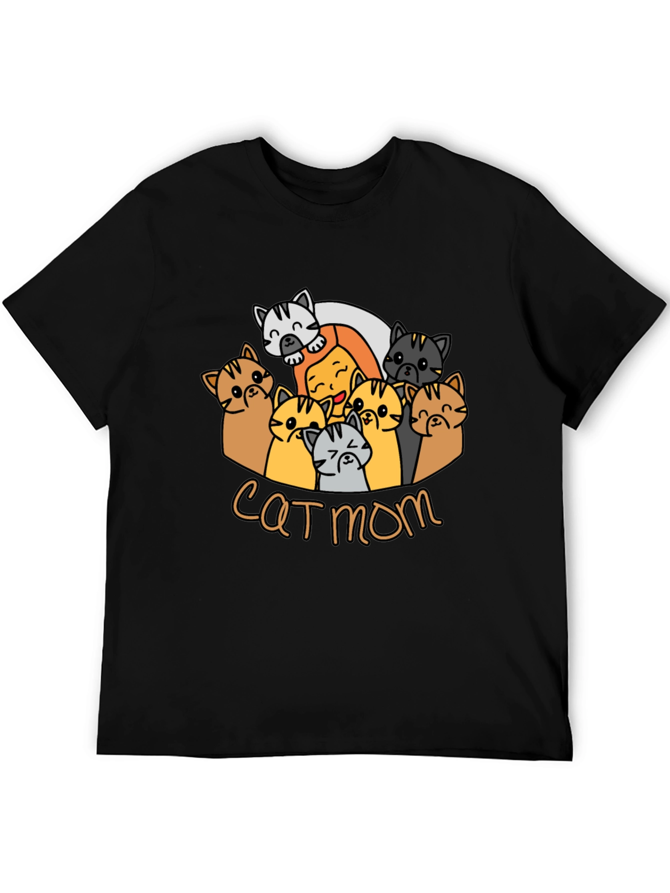 Cat Mom T-Shirt - Cute Cartoon Cats Tee