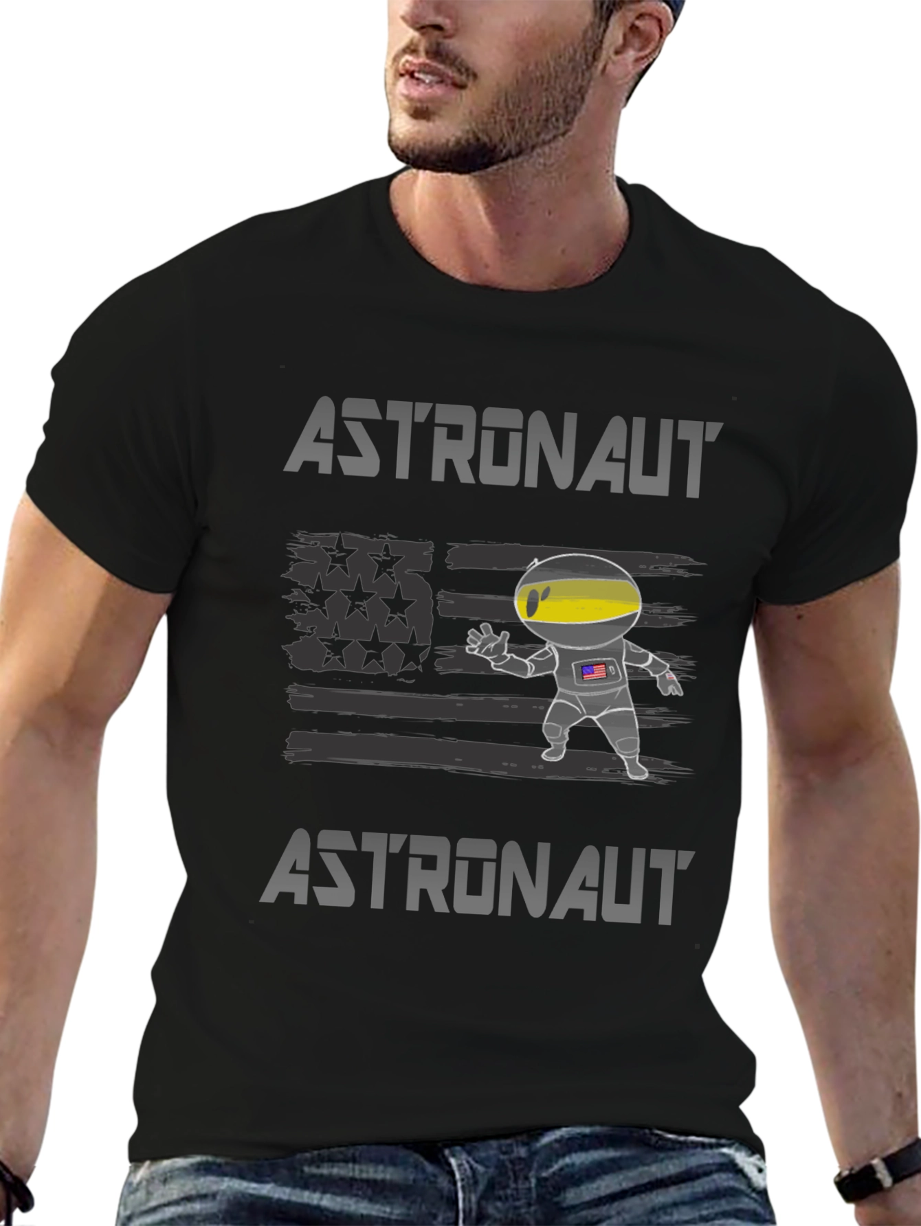 Astronaut American Flag Graphic Tee