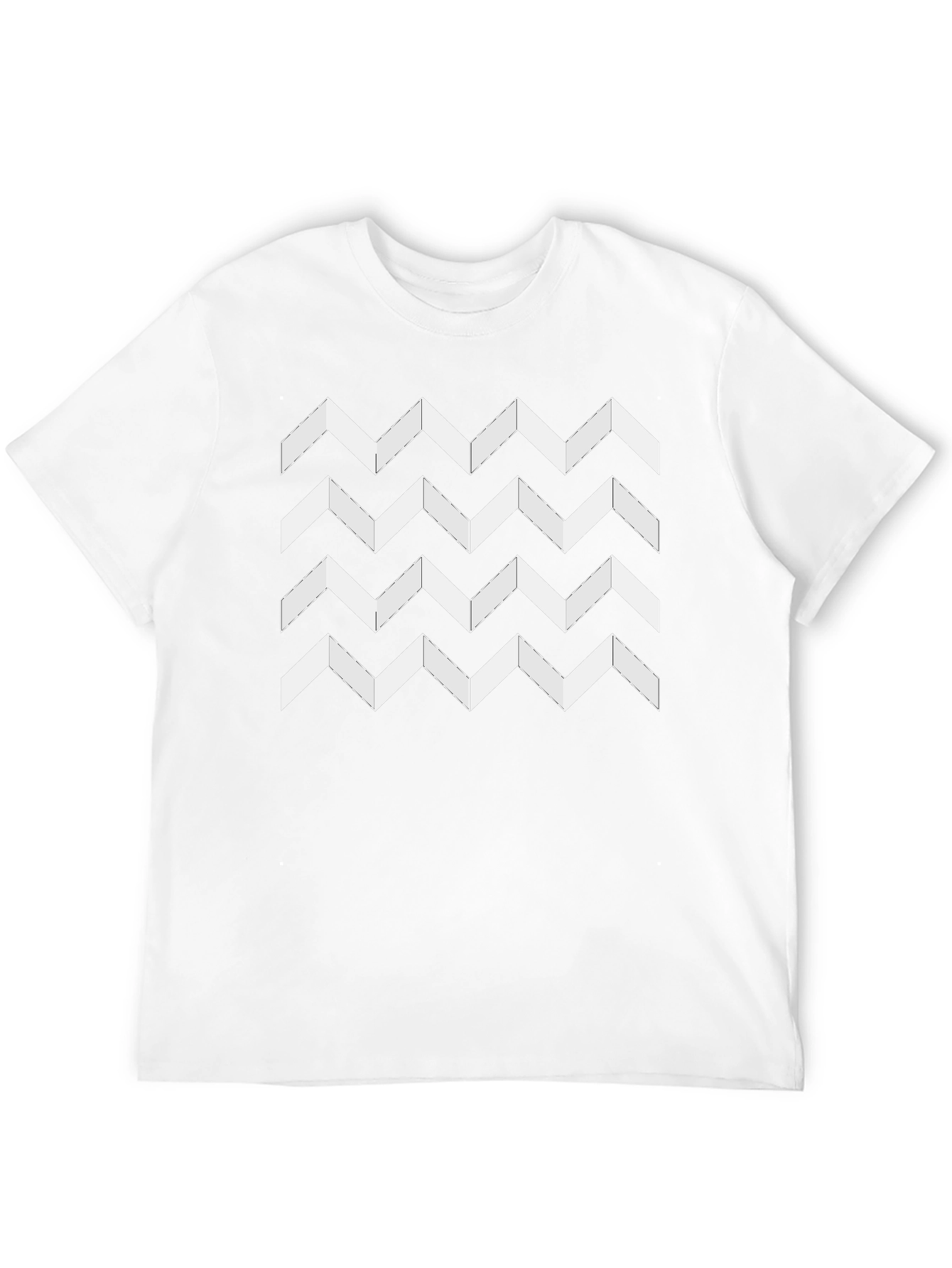 Zig Zag Pattern Black T-Shirt