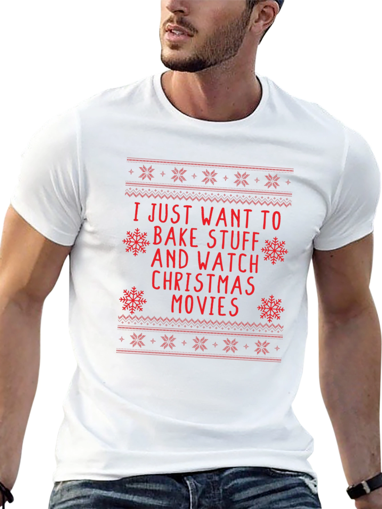 Bake Stuff & Christmas Movies Holiday T-Shirt