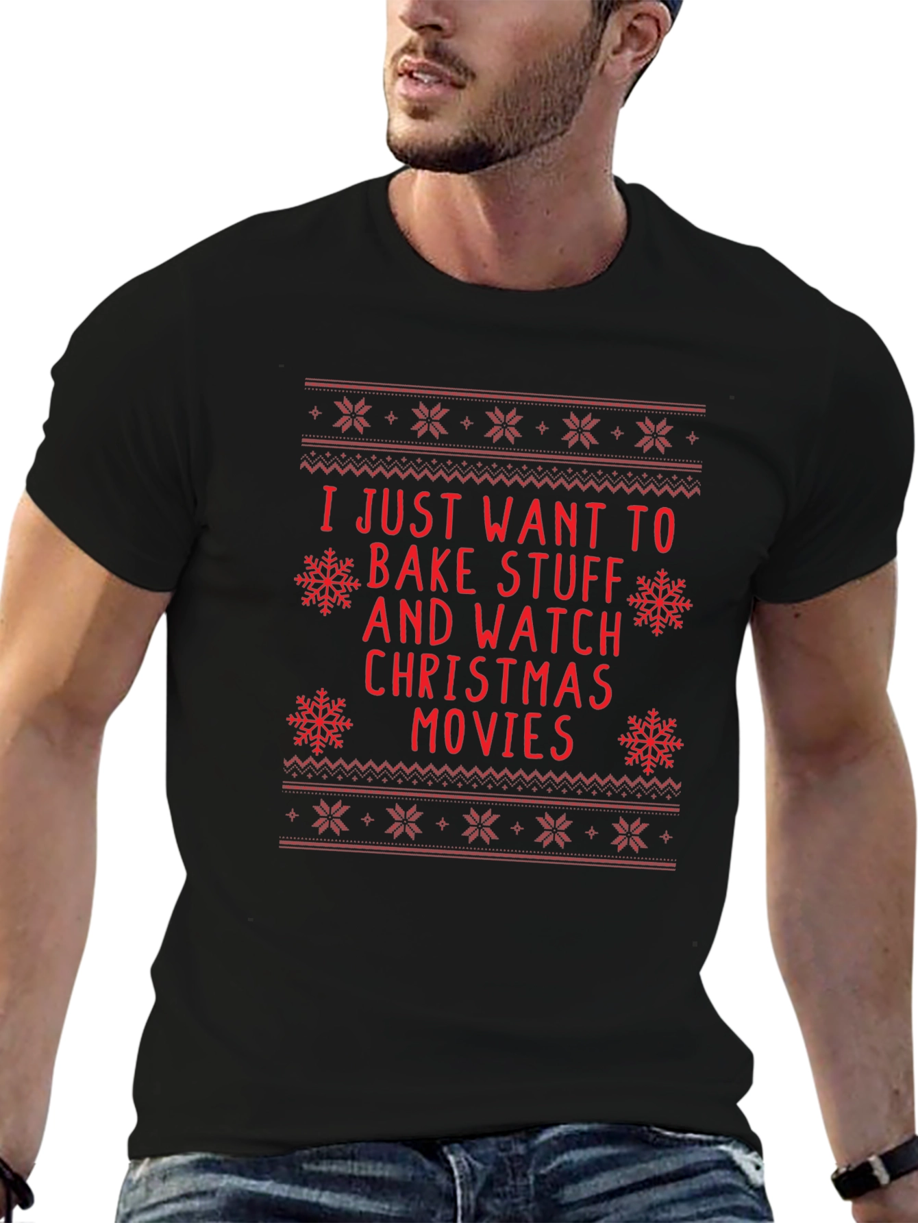 Bake Stuff & Christmas Movies Holiday T-Shirt