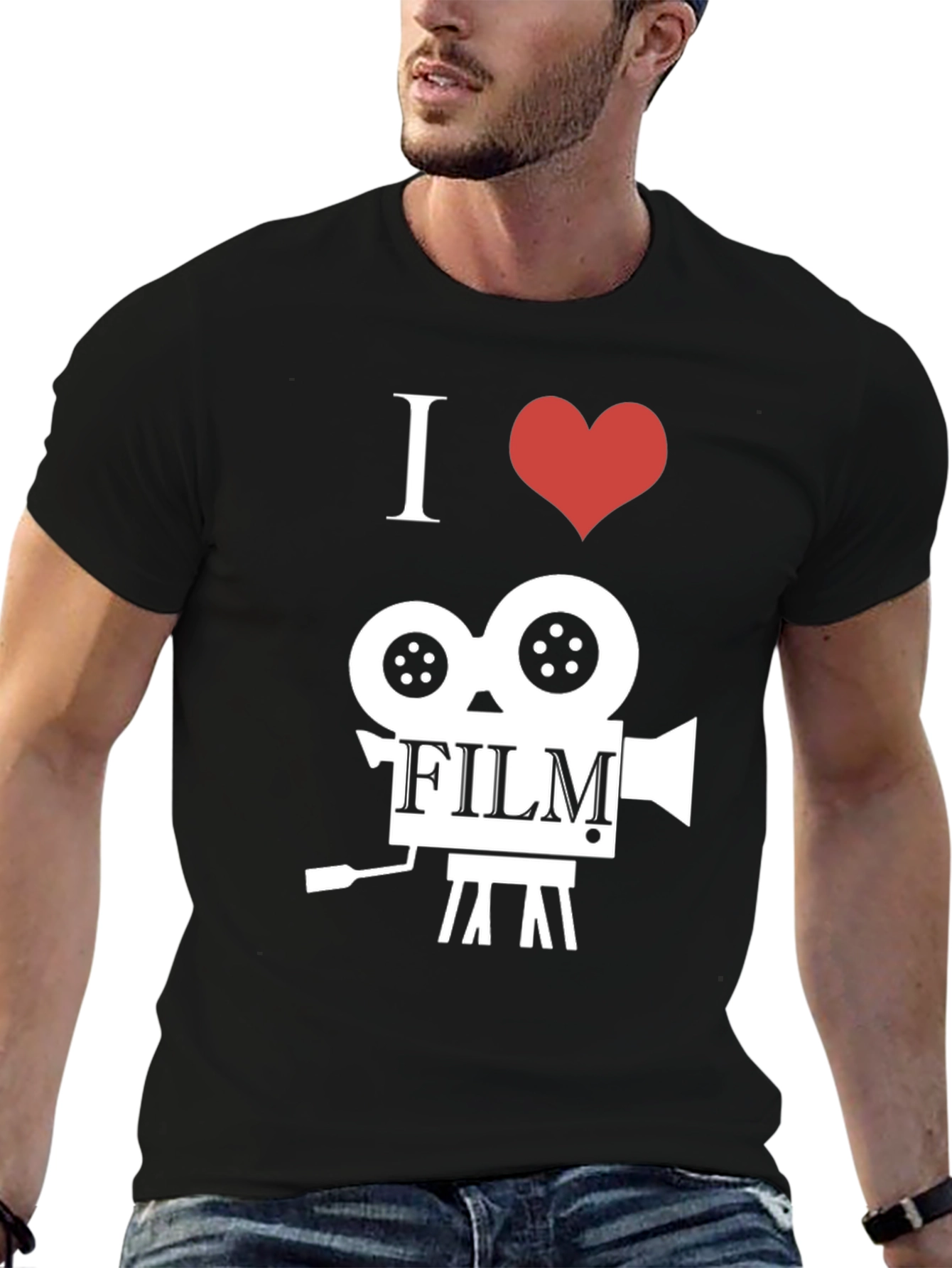 I Heart Film Camera Black Graphic Tee