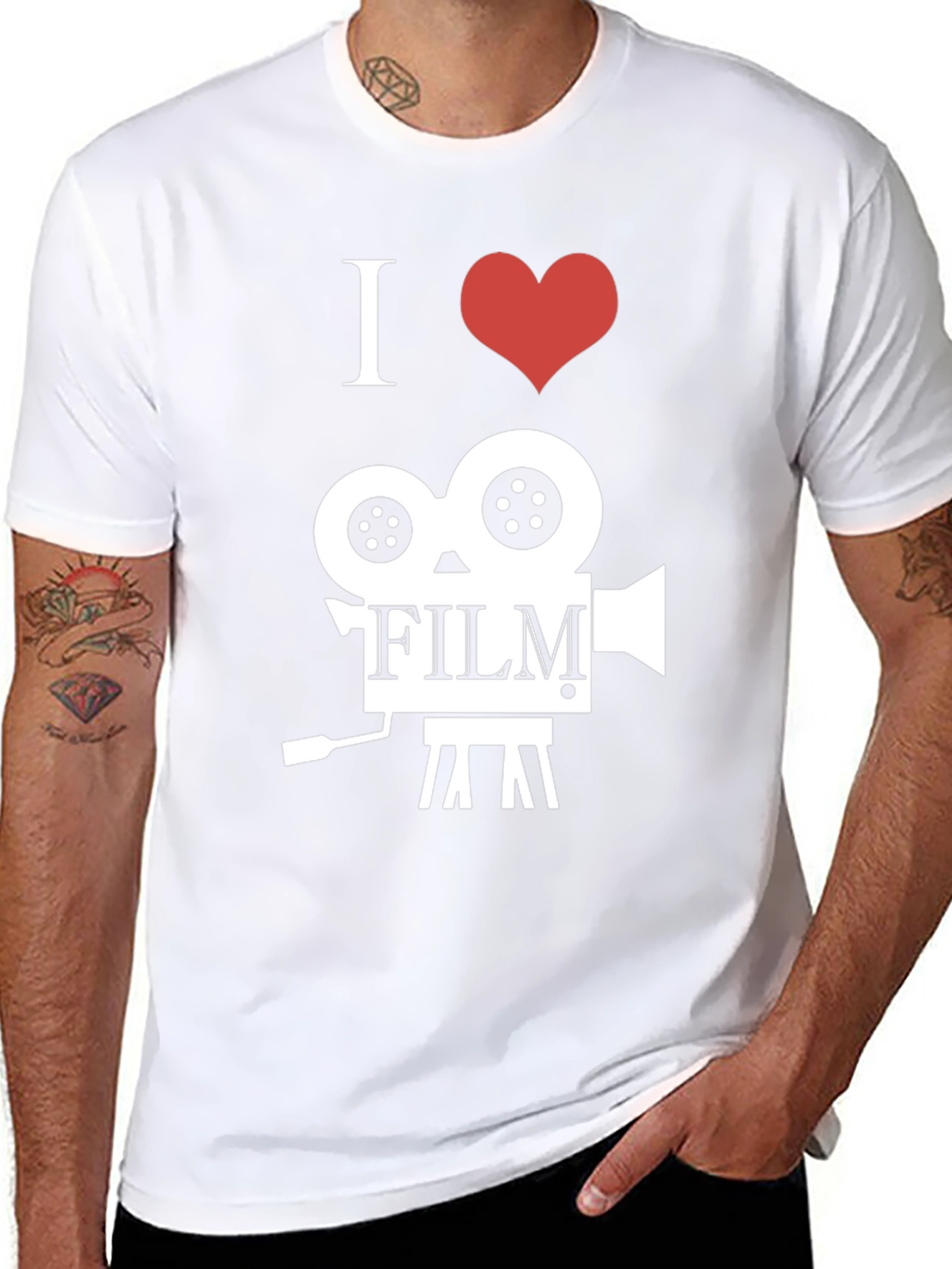 I Heart Film Camera Black Graphic Tee