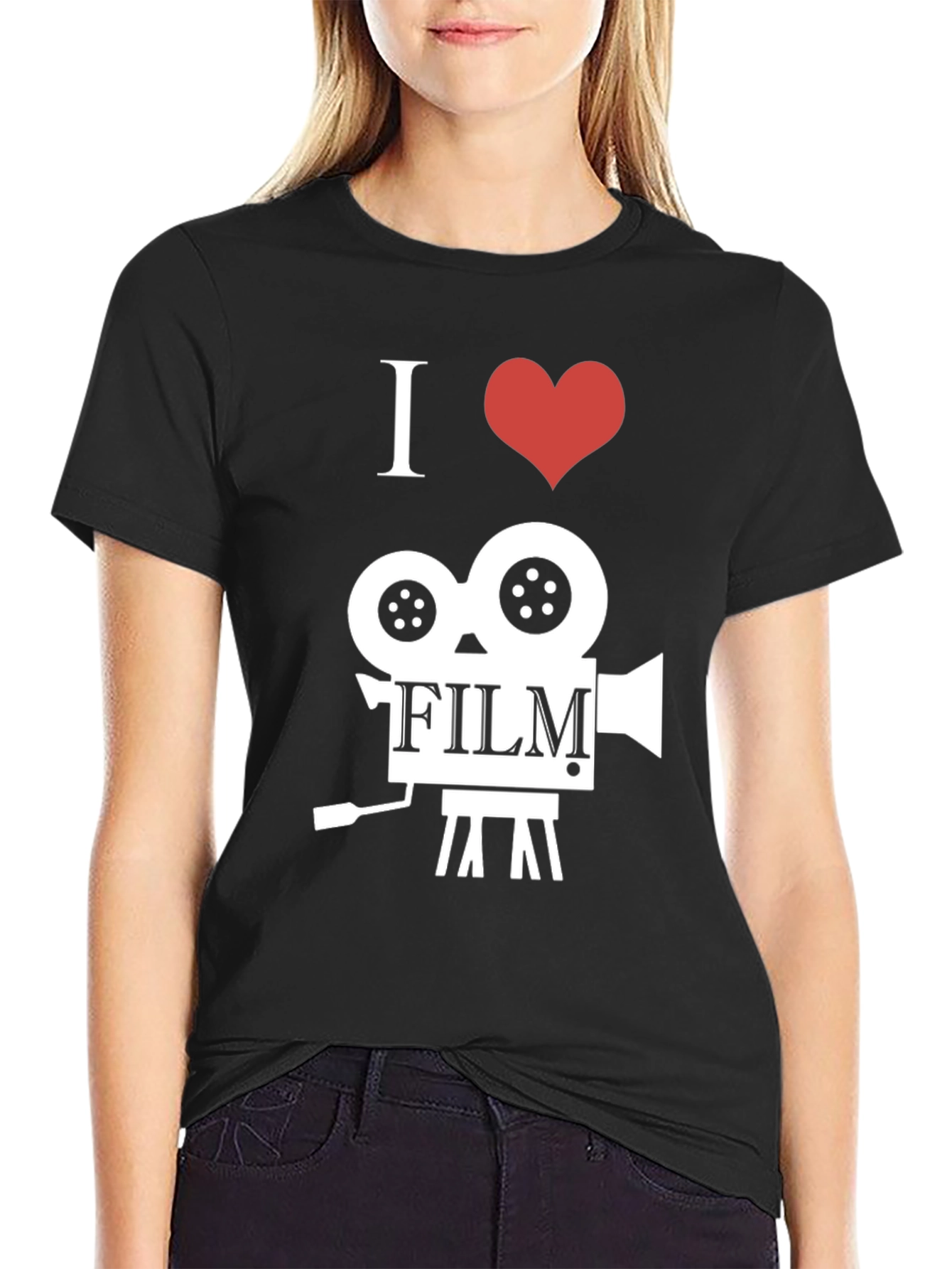 I Heart Film Camera Black Graphic Tee