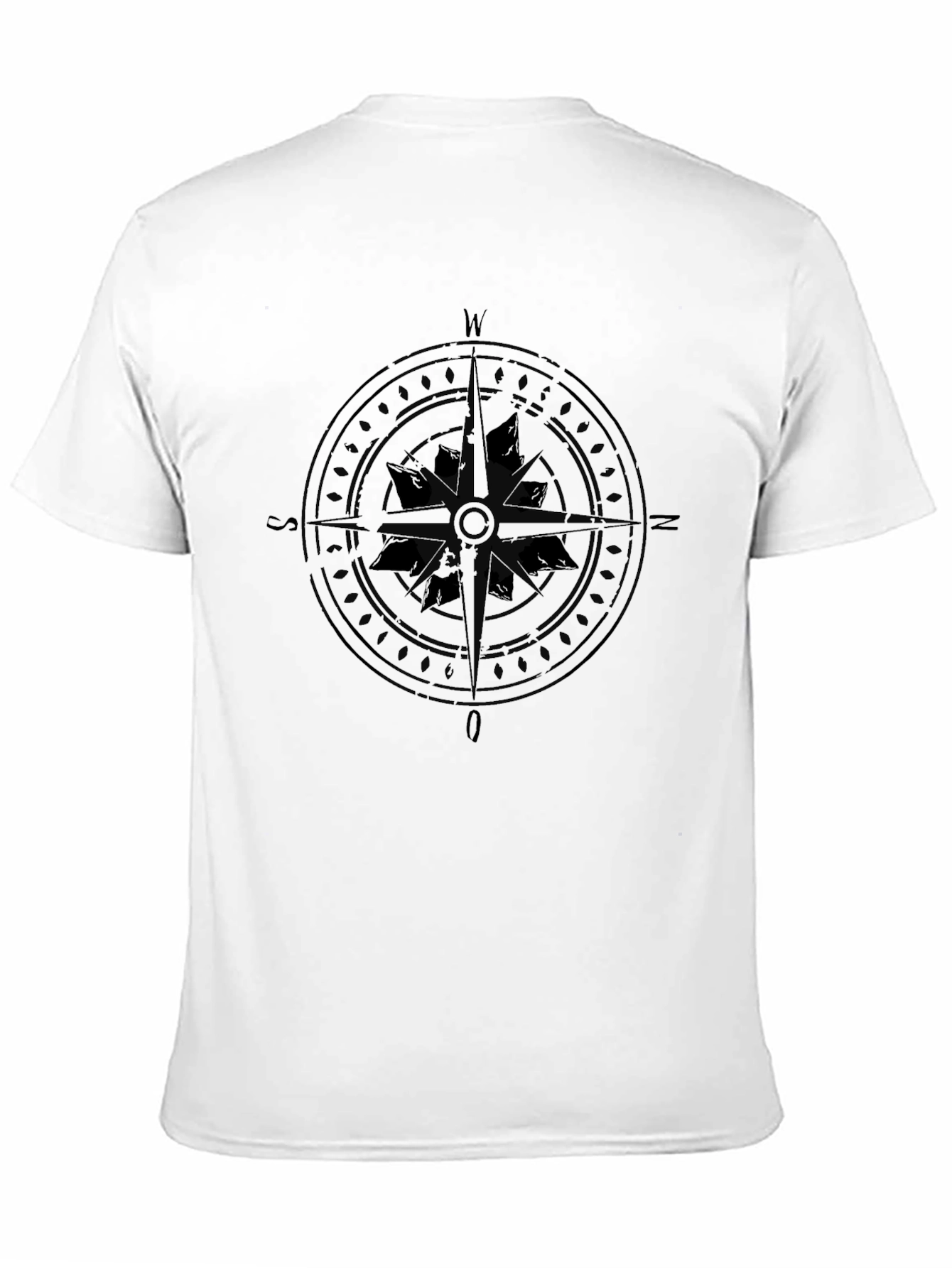 Mens Black Compass Graphic T-Shirt