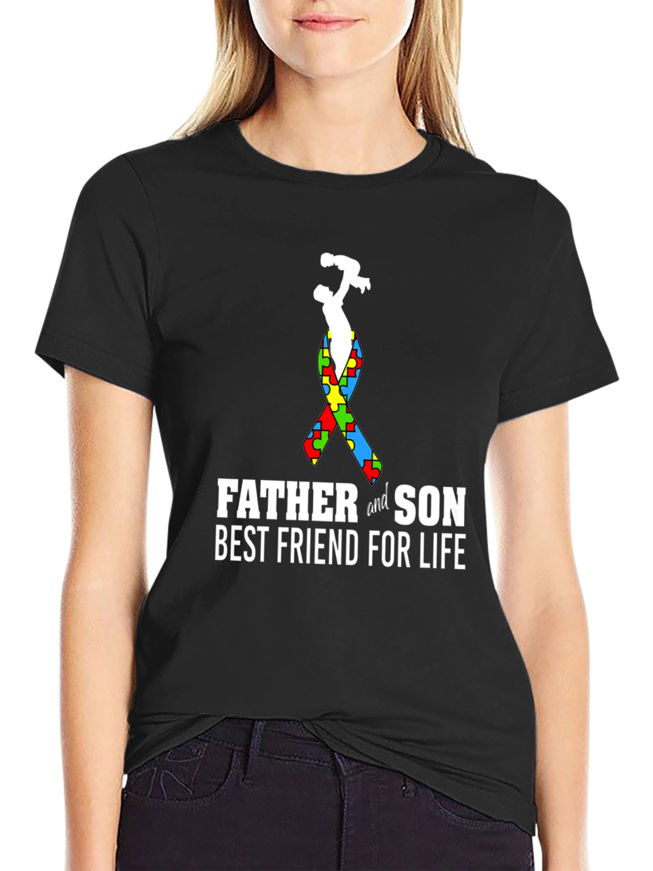 Father and Son Autism Awareness Graphic Tee