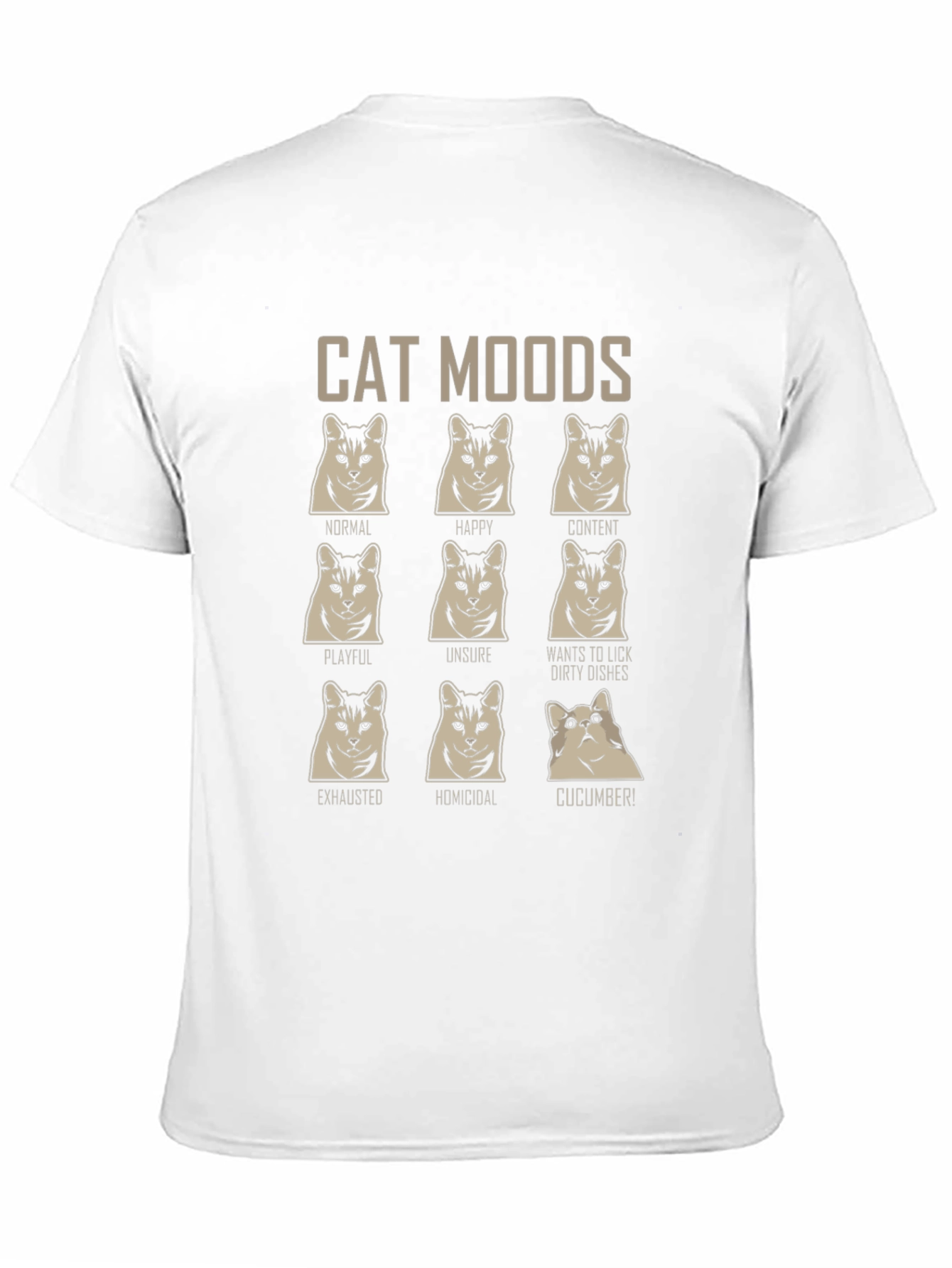 Cat Moods Graphic T-Shirt - Funny Feline Tee