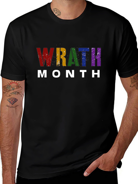 Wrath Month Pride T-Shirt - Rainbow Text Tee