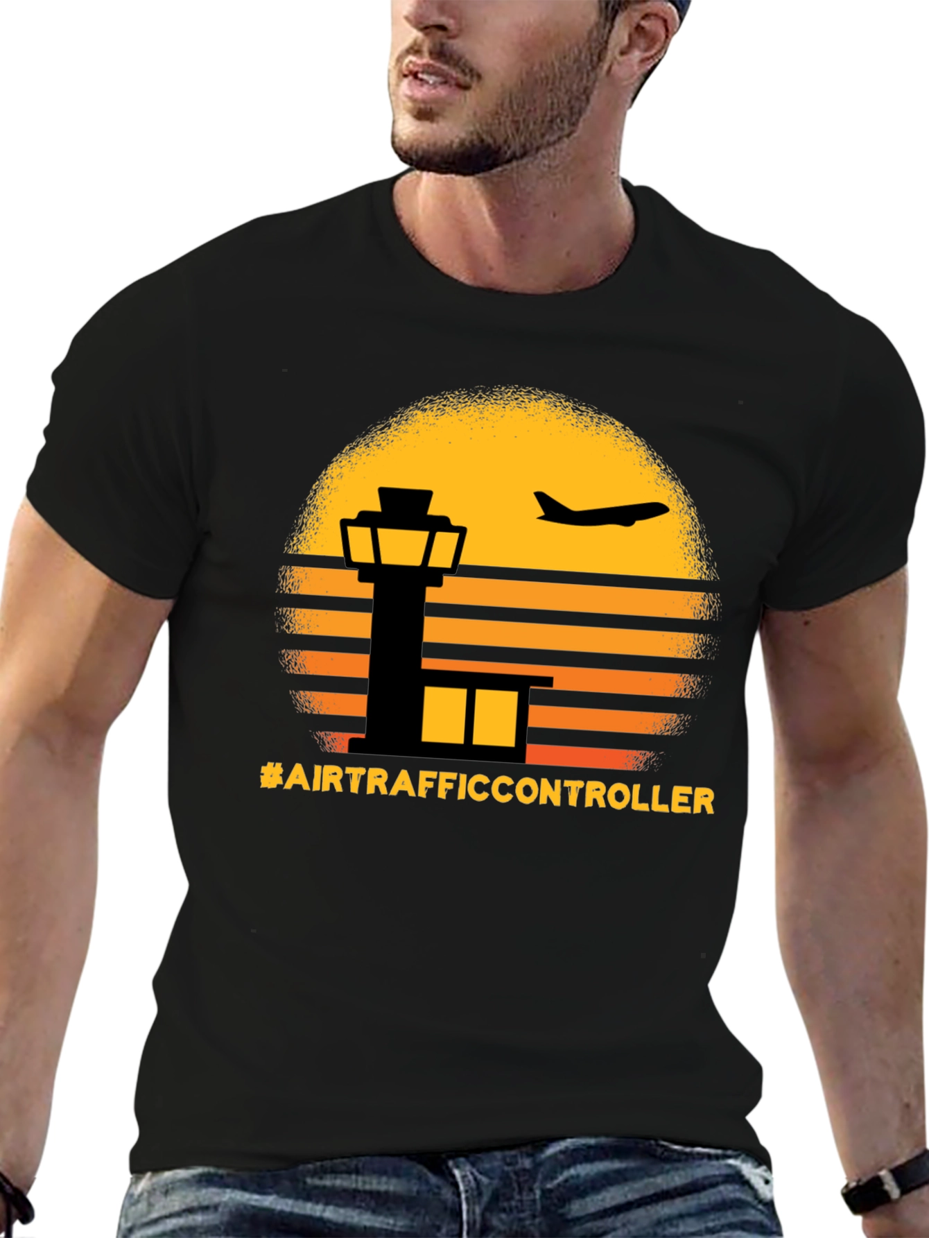 Air Traffic Controller Sunset Graphic Tee