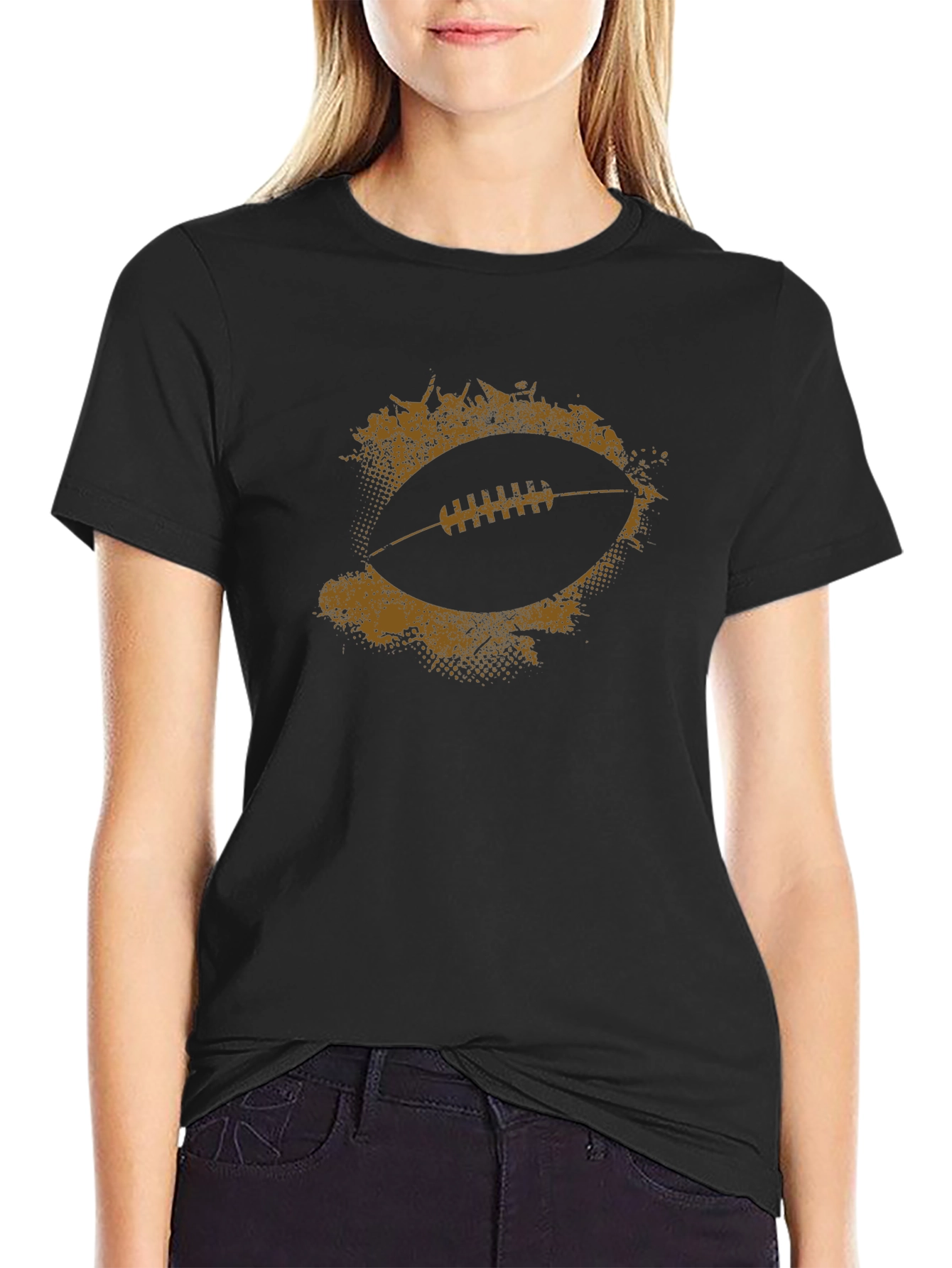 Football Graphic Tee - Distressed Style