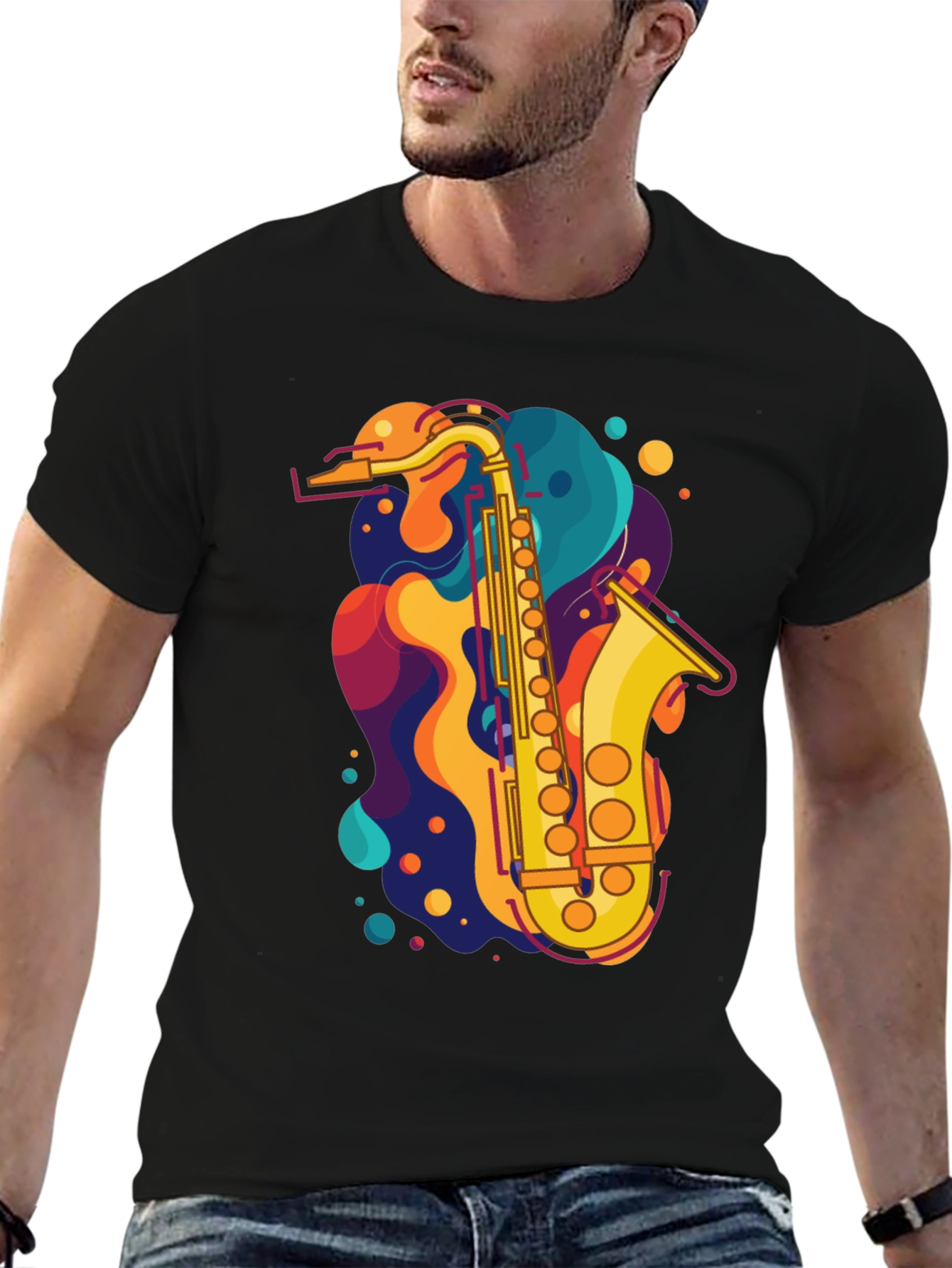 Saxophone Graphic Tee - Music Lovers T-Shirt