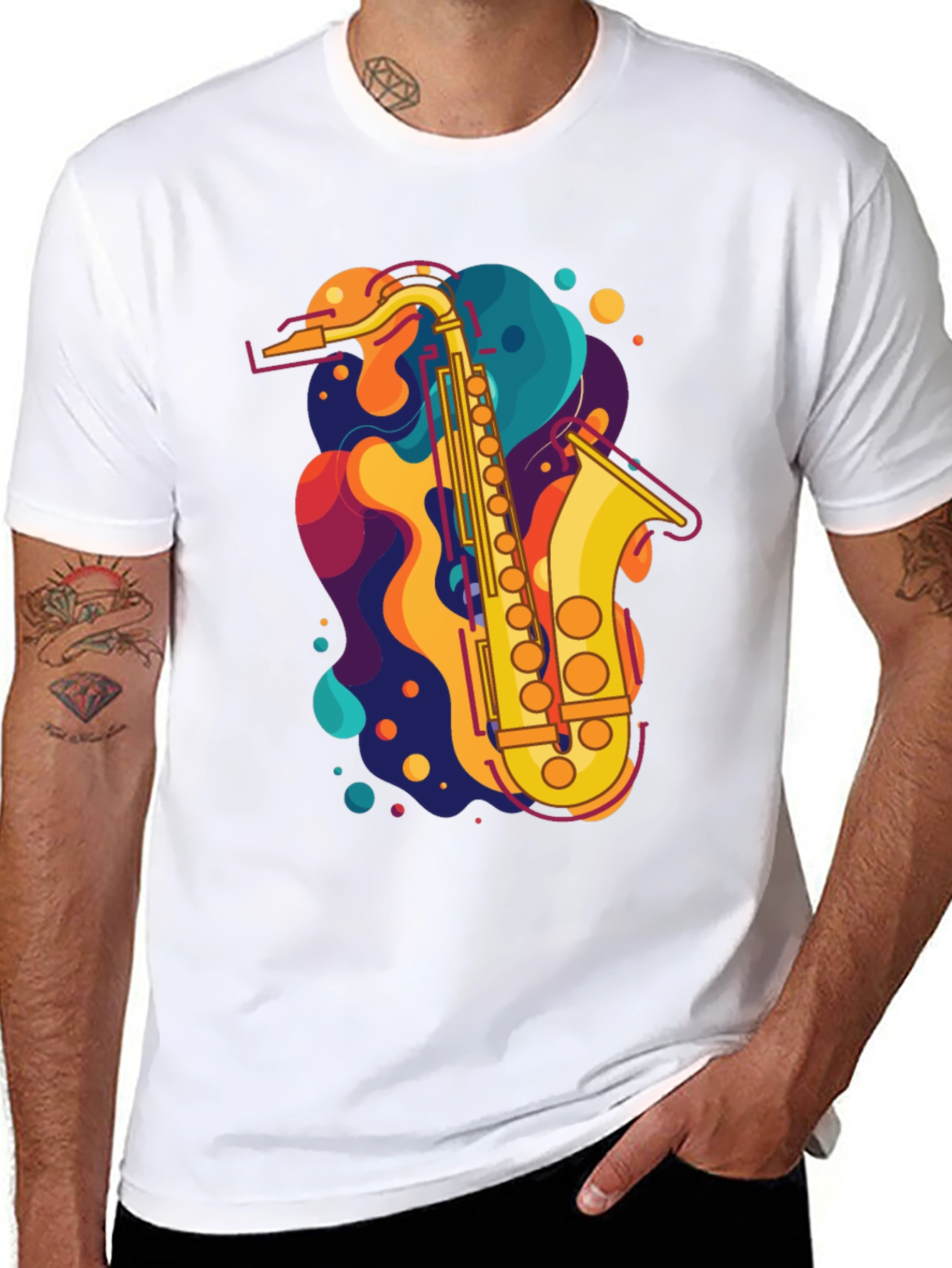 Saxophone Graphic Tee - Music Lovers T-Shirt