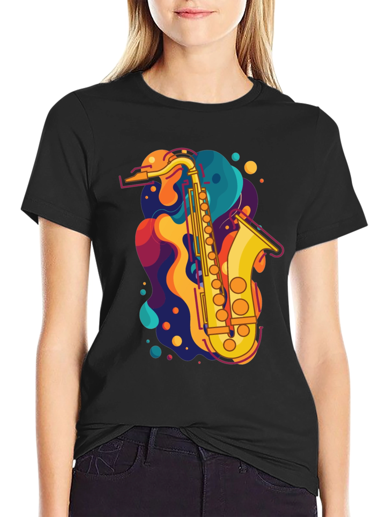 Saxophone Graphic Tee - Music Lovers T-Shirt