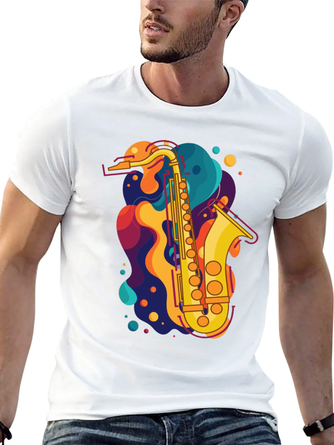 Saxophone Graphic Tee - Music Lovers T-Shirt