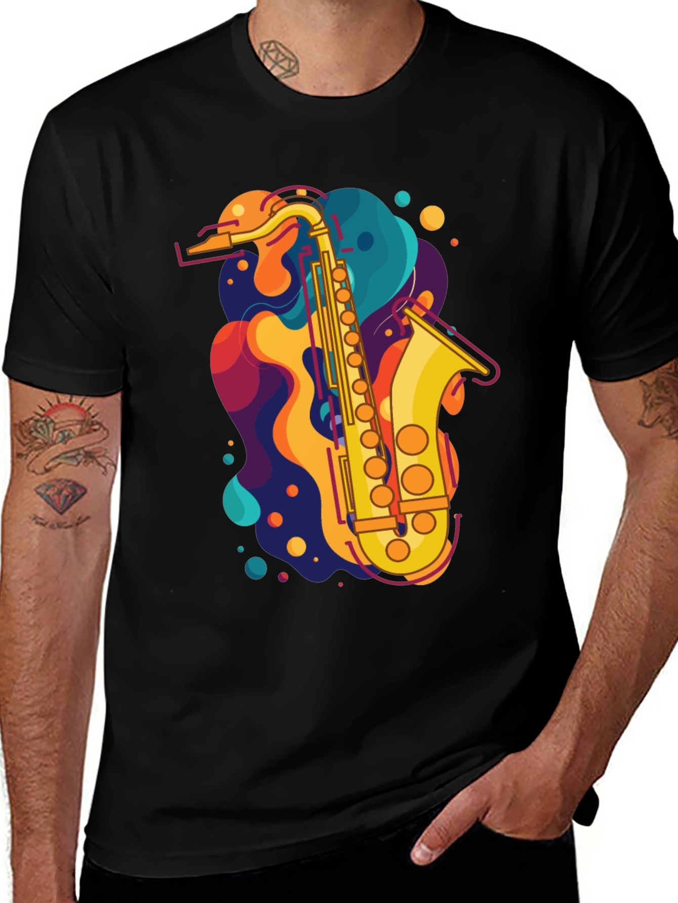 Saxophone Graphic Tee - Music Lovers T-Shirt