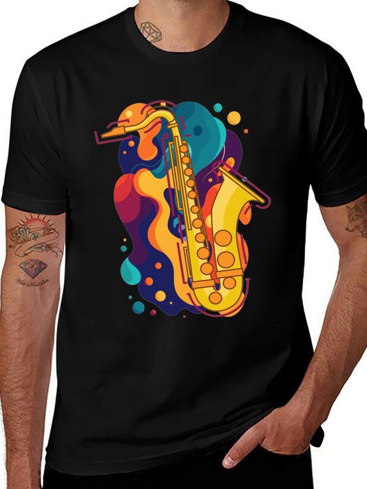 Saxophone Graphic Tee - Music Lovers T-Shirt