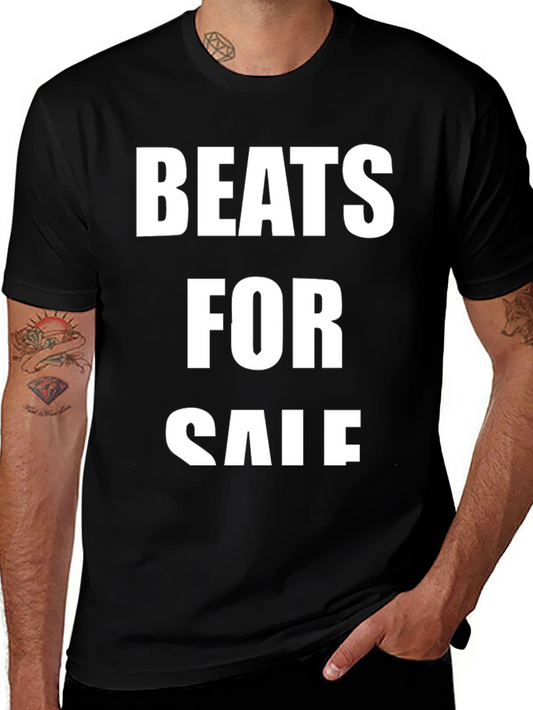 Beats For Sale Graphic Tee - Black Cotton T-Shirt