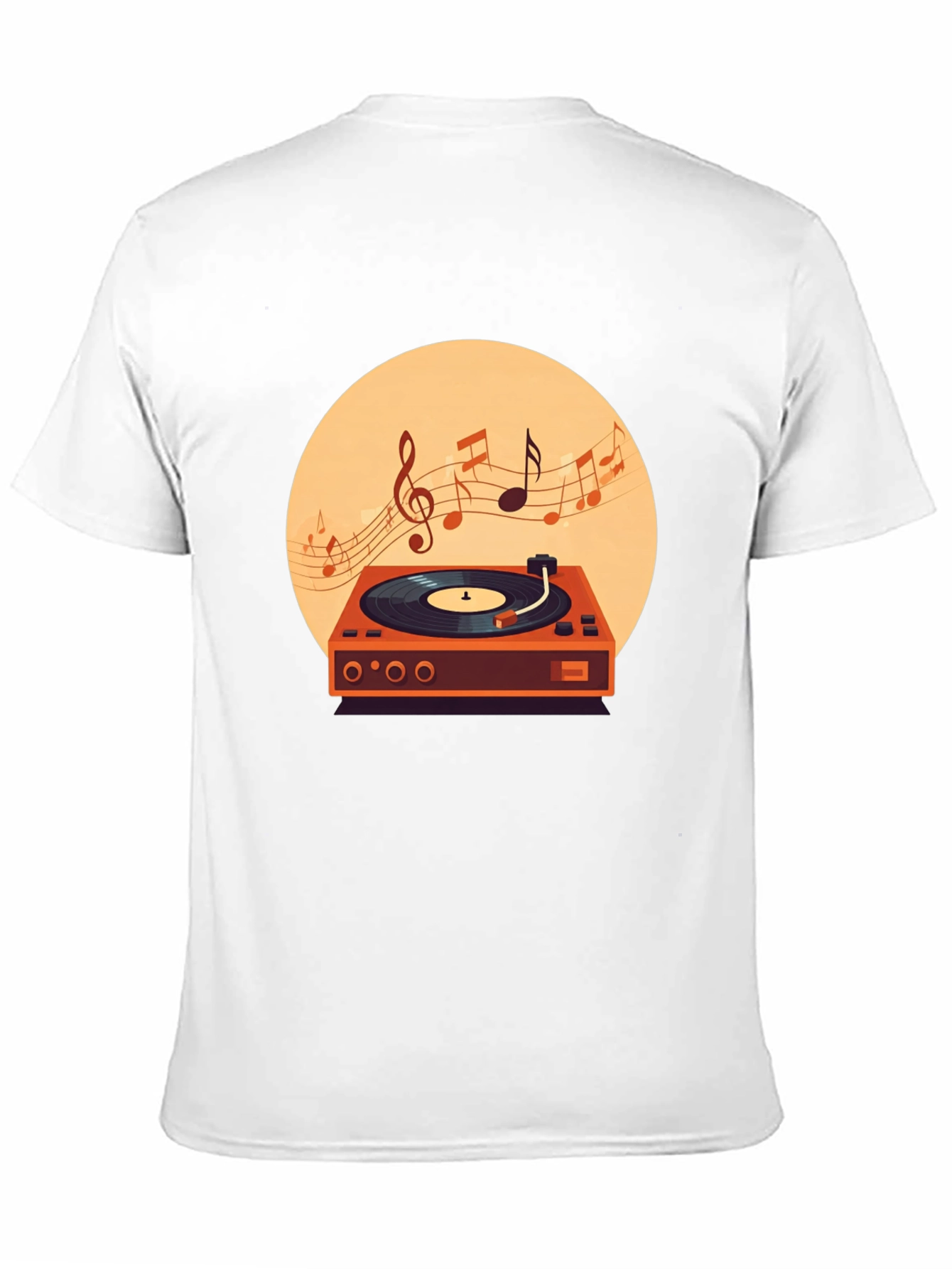 Retro Turntable Music T-Shirt - Black