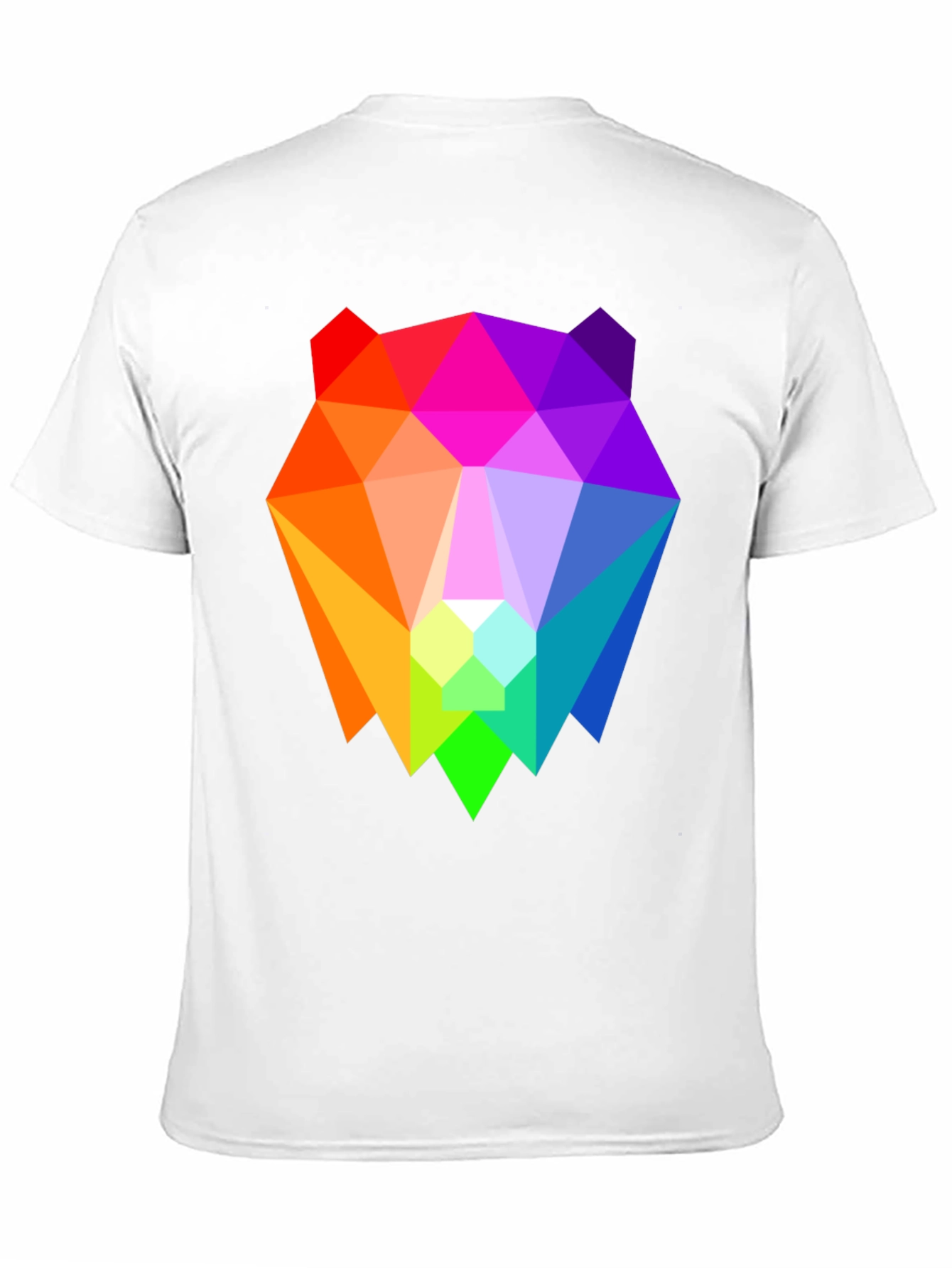 Geometric Bear Graphic Tee - Black