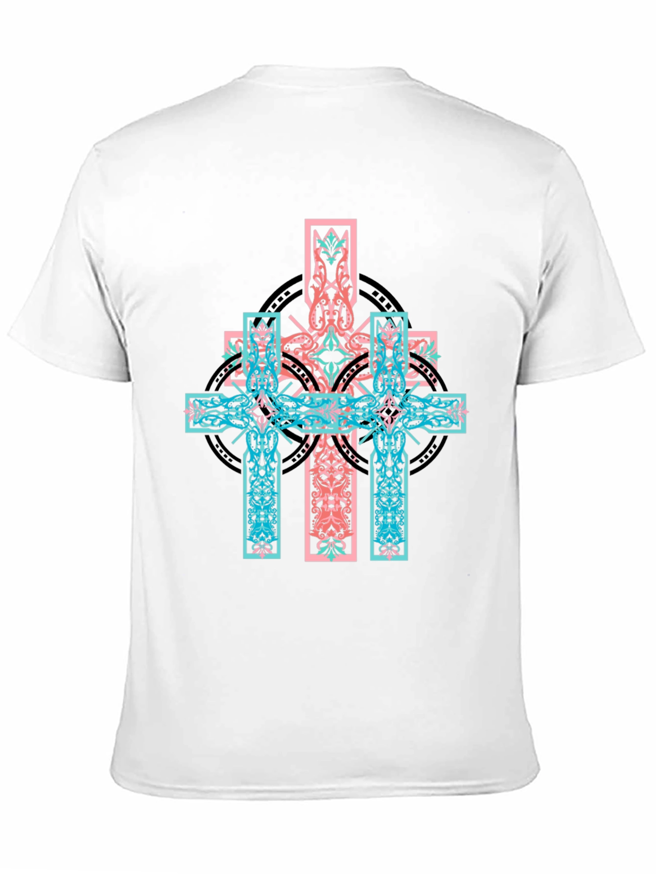 Celtic Cross Graphic Print Black T-Shirt