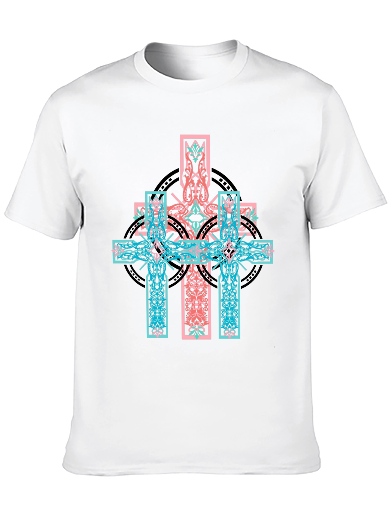 Celtic Cross Graphic Print Black T-Shirt