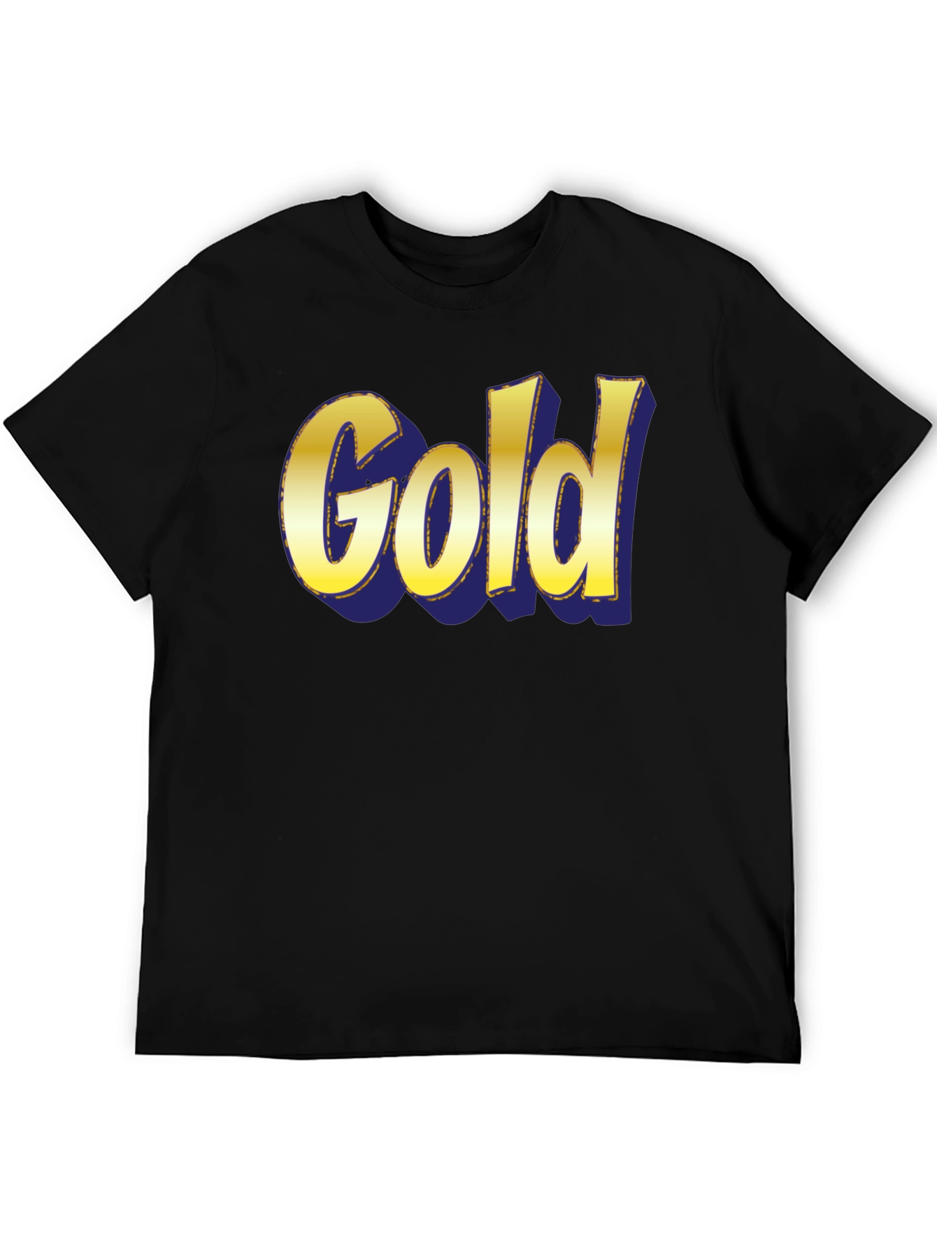 Bold Gold Graphic Print Crew Neck T-Shirt
