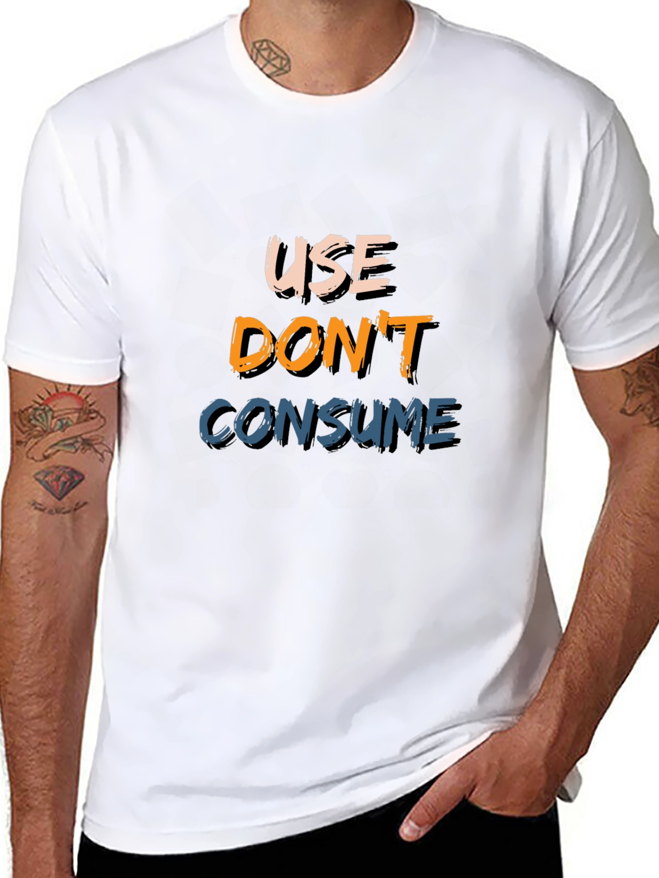 Use Dont Consume Black Graphic Tee