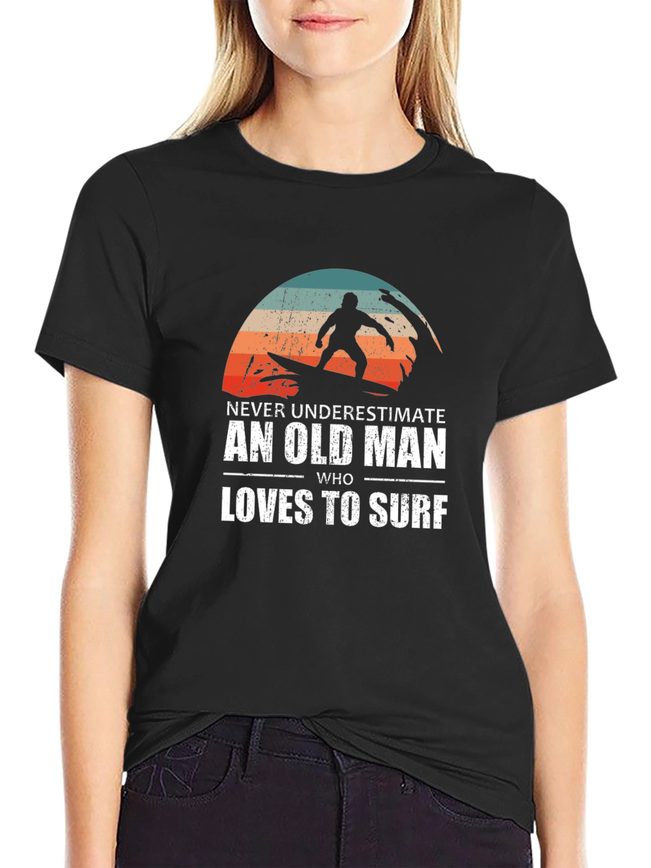 Old Man Surfer Graphic T-Shirt