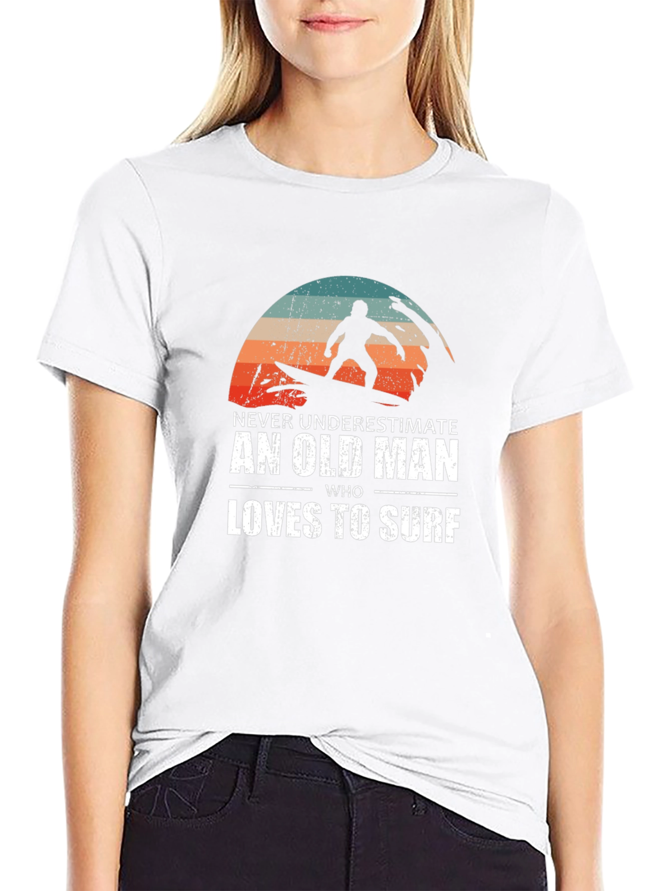 Old Man Surfer Graphic T-Shirt