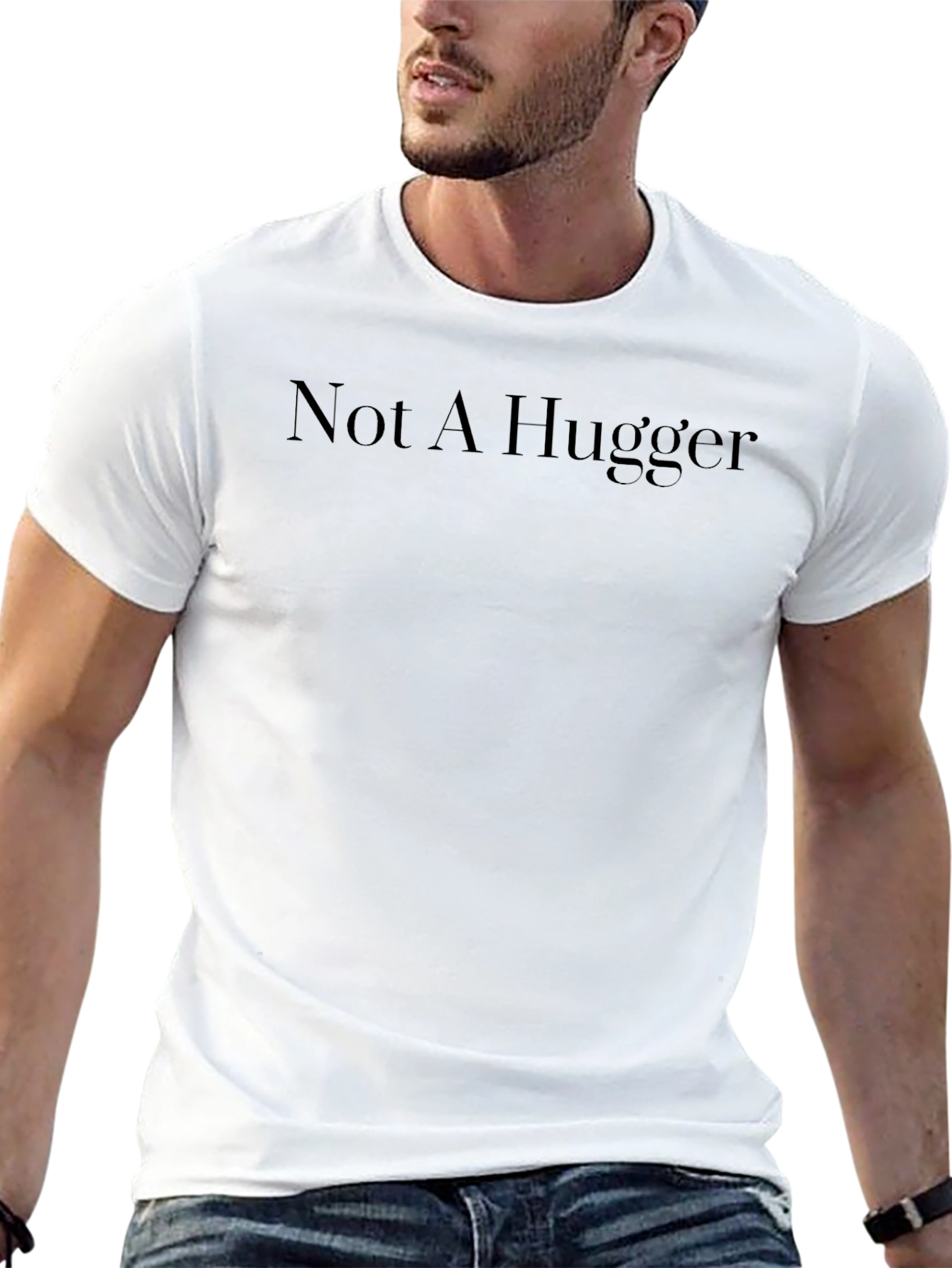 Not A Hugger Graphic Tee - Black Casual T-Shirt