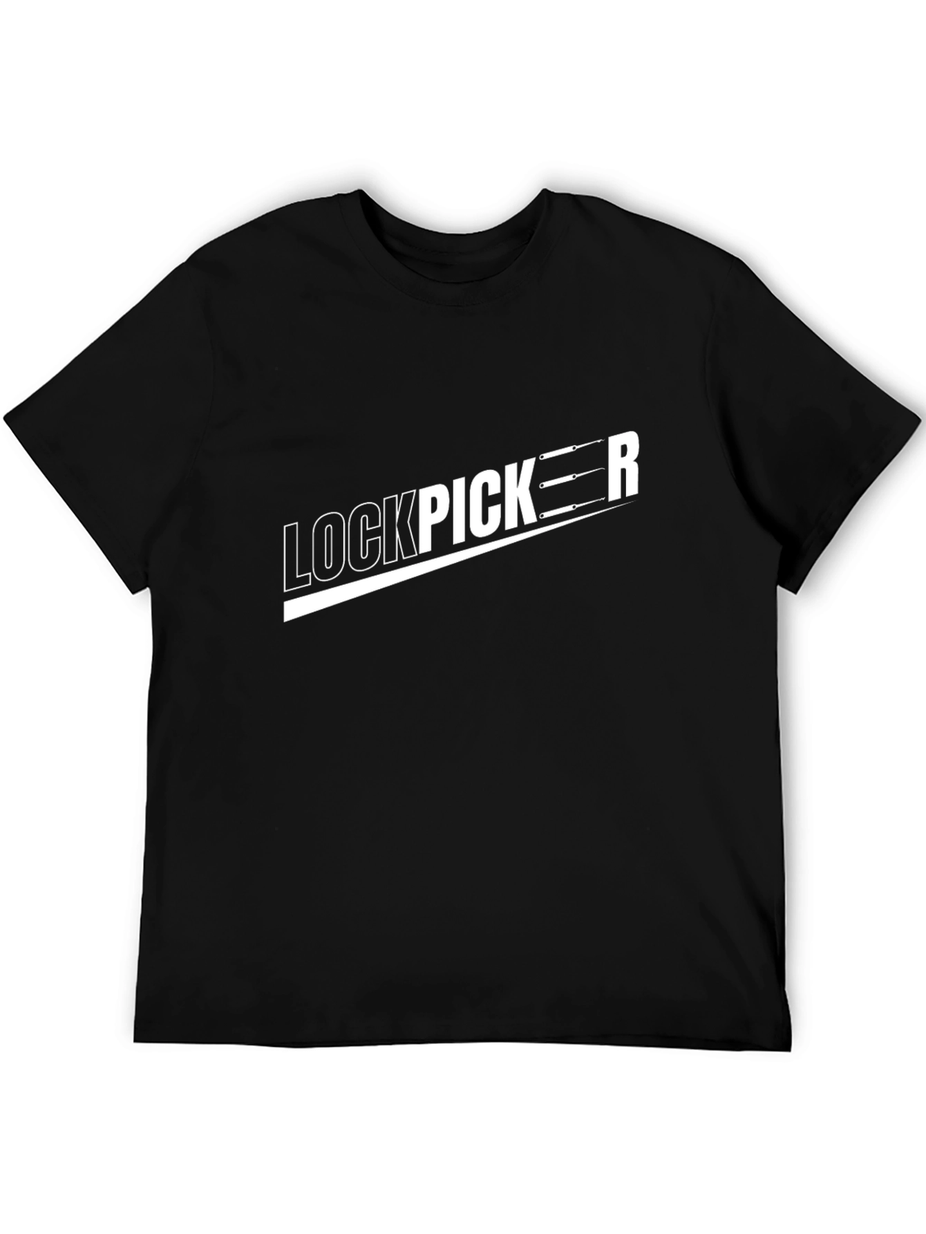Lockpicker Graphic Tee - Black Cotton Blend T-Shirt