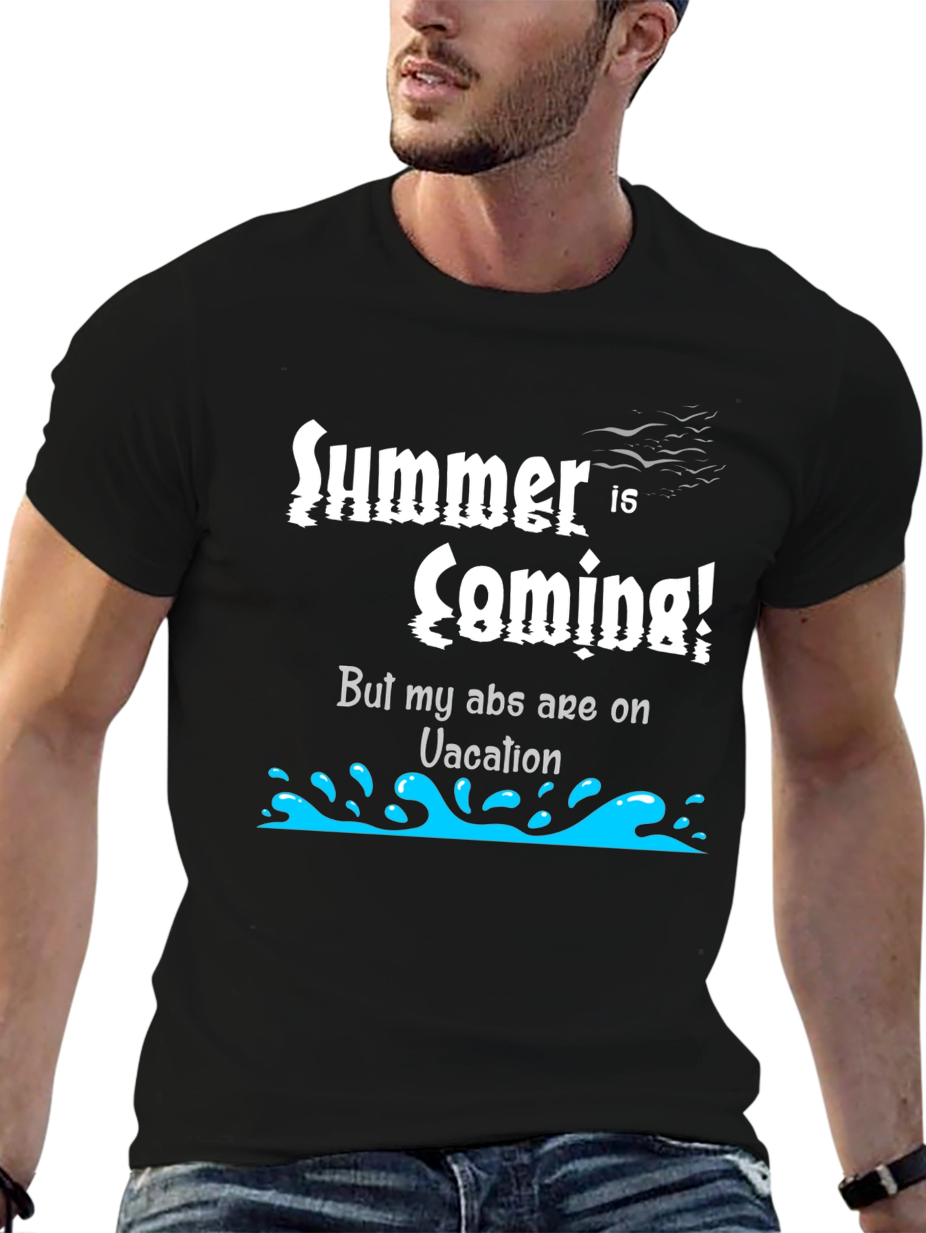 Summer Abs Vacation T-Shirt Funny Gym Tee