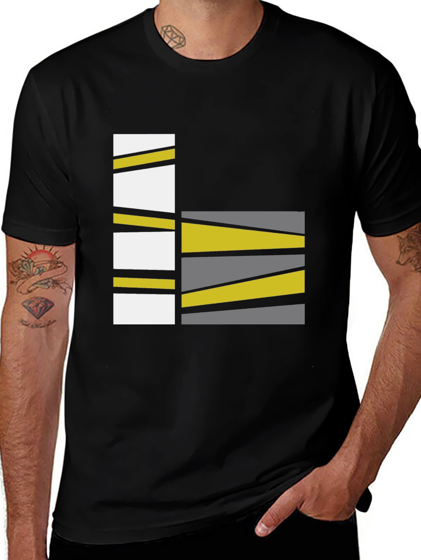 Abstract Geometric Graphic Print Tee