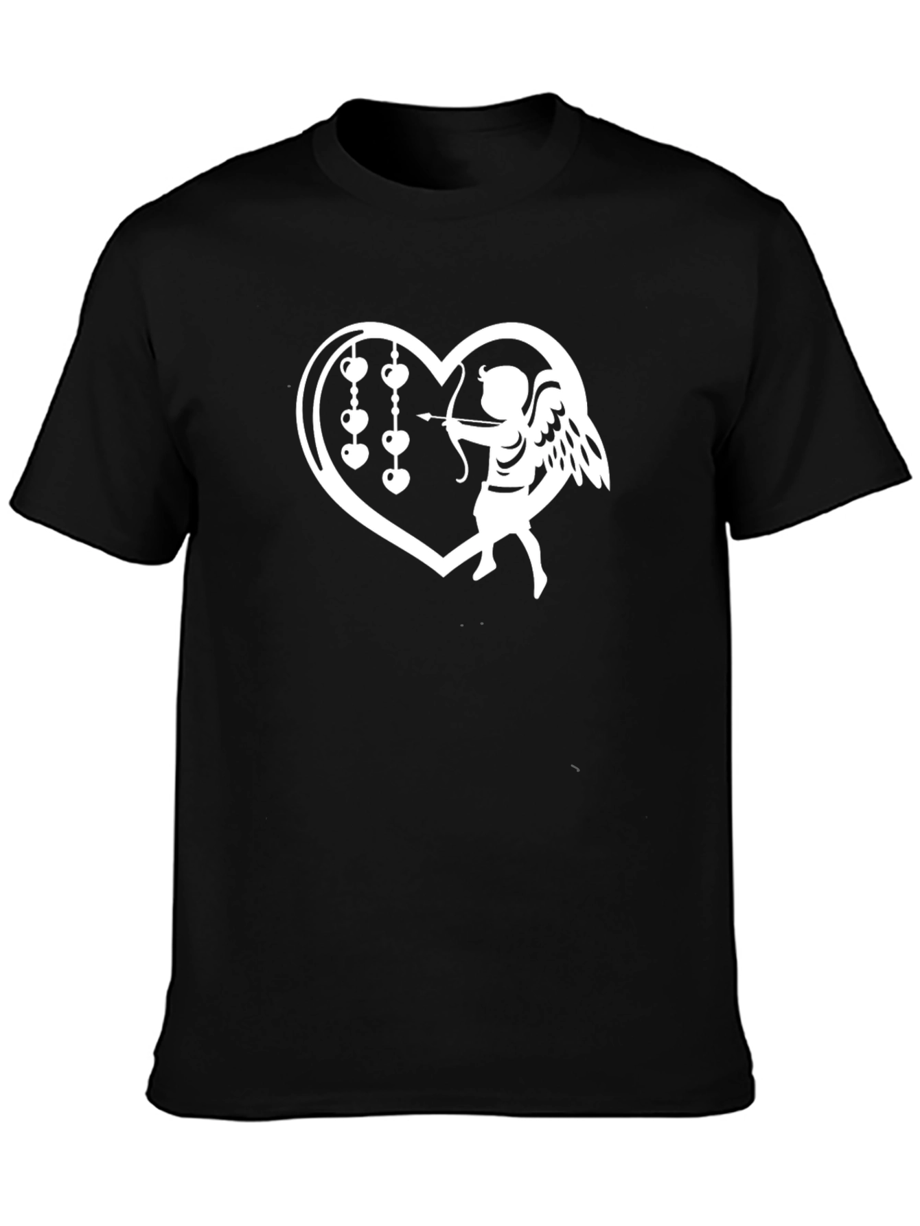 Heart Cupid Graphic Black T-Shirt