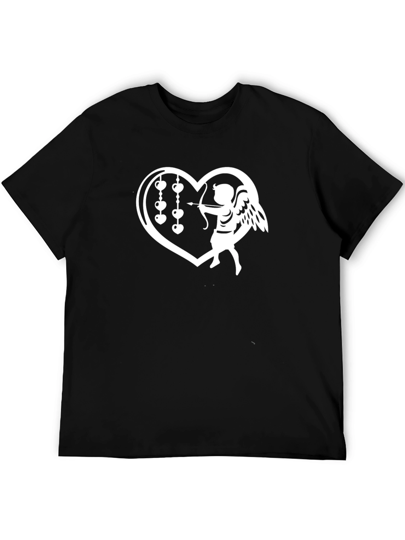 Heart Cupid Graphic Black T-Shirt
