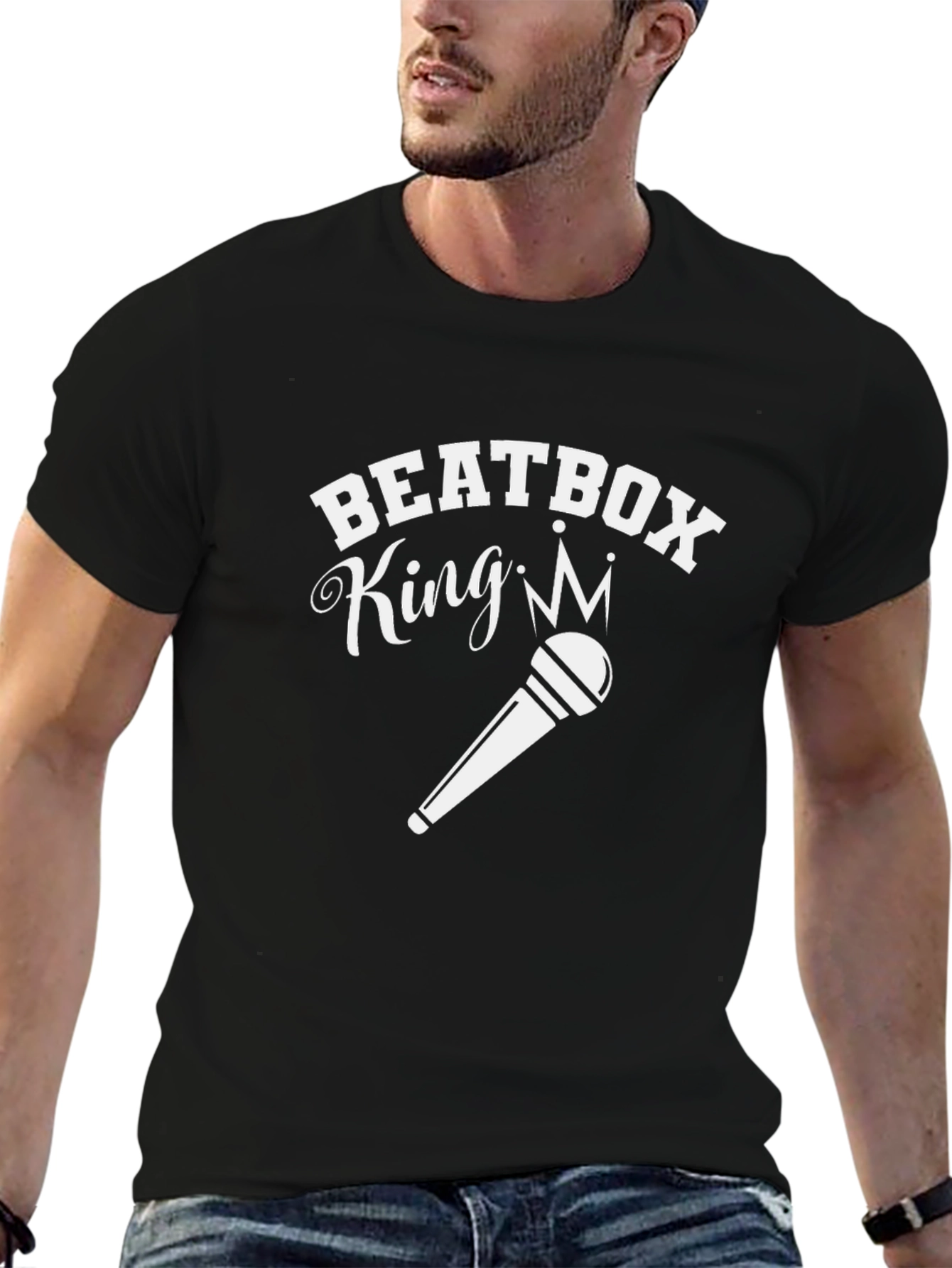 Beatbox King Graphic T-Shirt Microphone Design