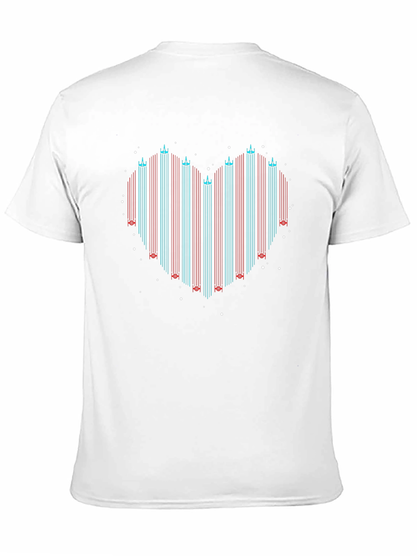 Heart Shaped Starship Trail Black T-Shirt
