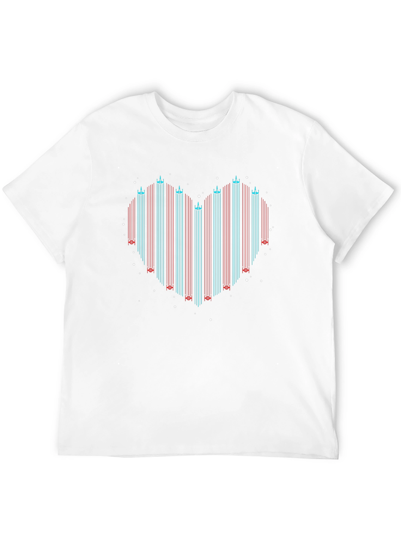 Heart Shaped Starship Trail Black T-Shirt