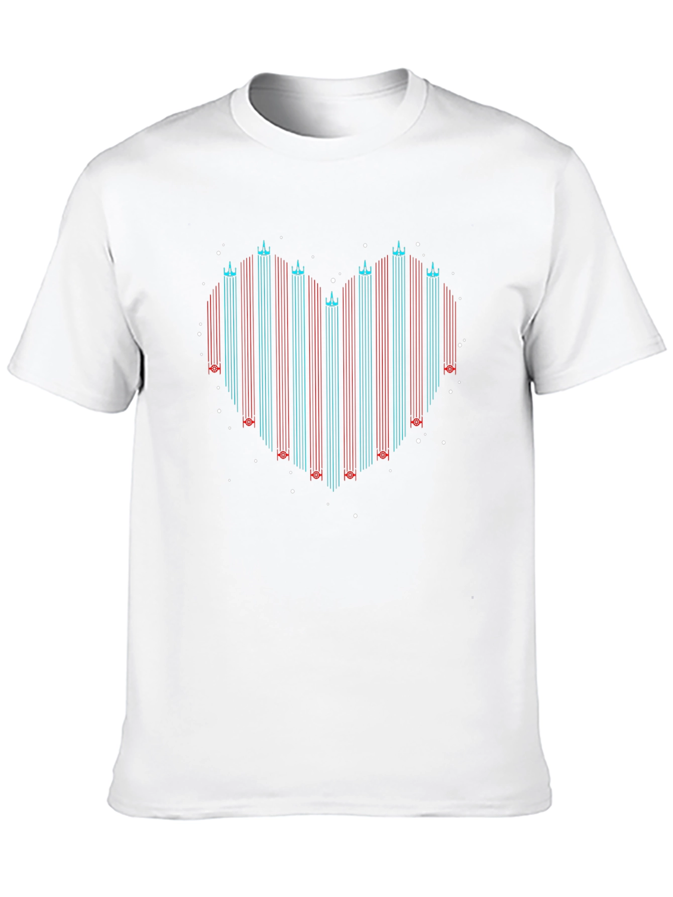 Heart Shaped Starship Trail Black T-Shirt