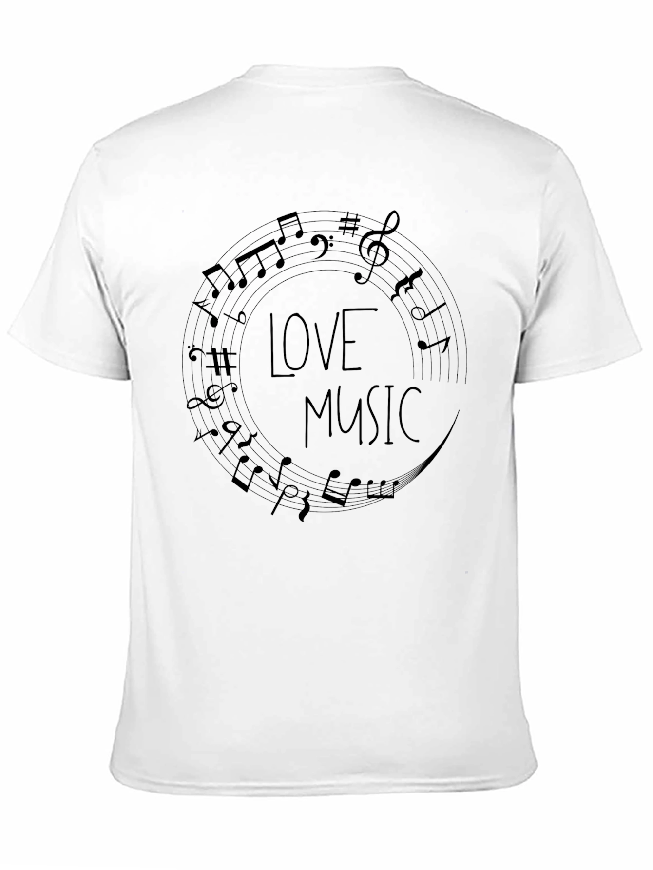 Love Music Graphic T-Shirt - Black Cotton Tee