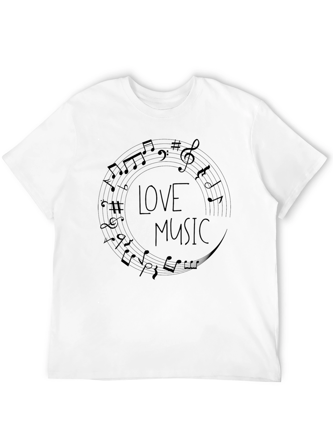 Love Music Graphic T-Shirt - Black Cotton Tee