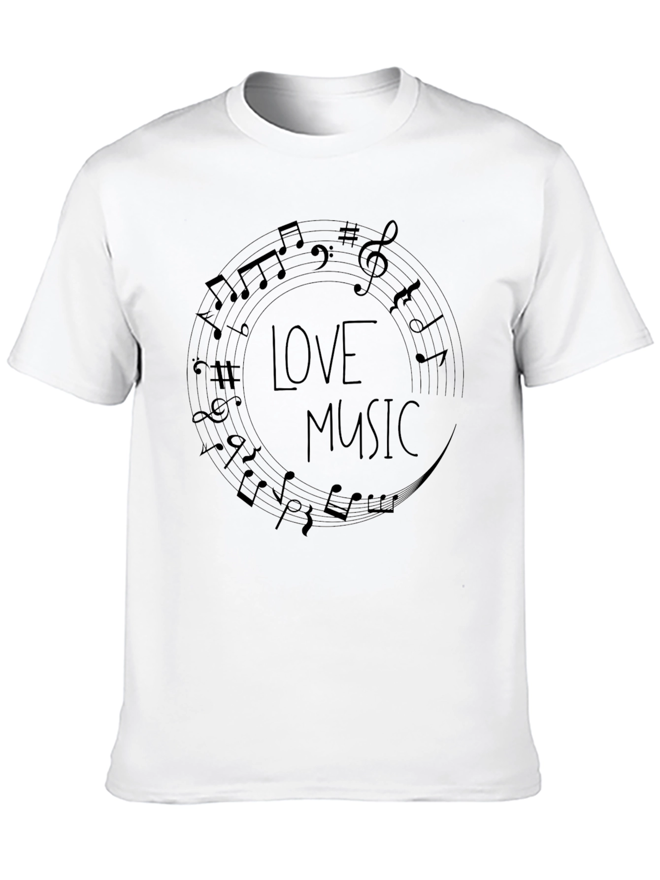 Love Music Graphic T-Shirt - Black Cotton Tee