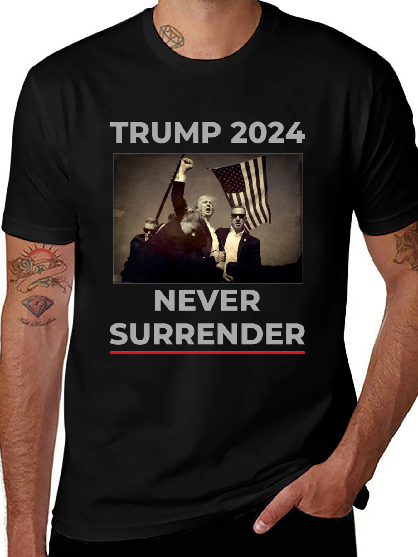 Trump 2024 Never Surrender T-Shirt
