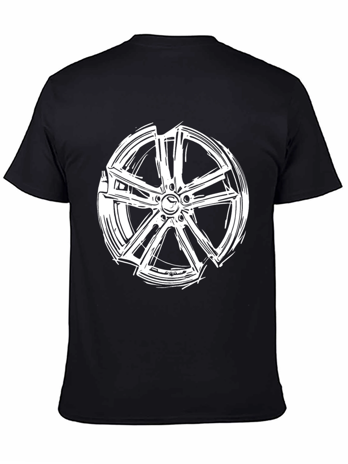 Car Wheel Graphic Tee - Automotive Enthusiast Style