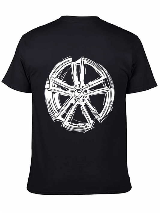 Car Wheel Graphic Tee - Automotive Enthusiast Style