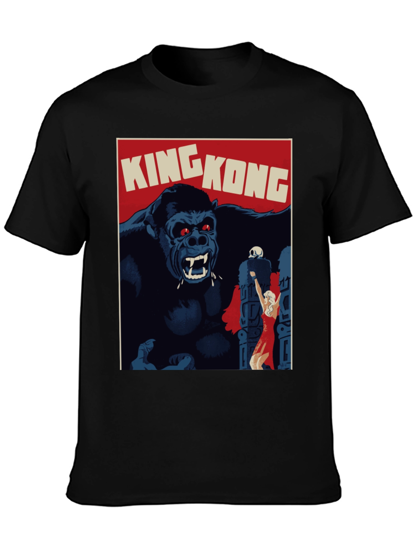 King Kong Movie Poster Graphic T-Shirt - Black